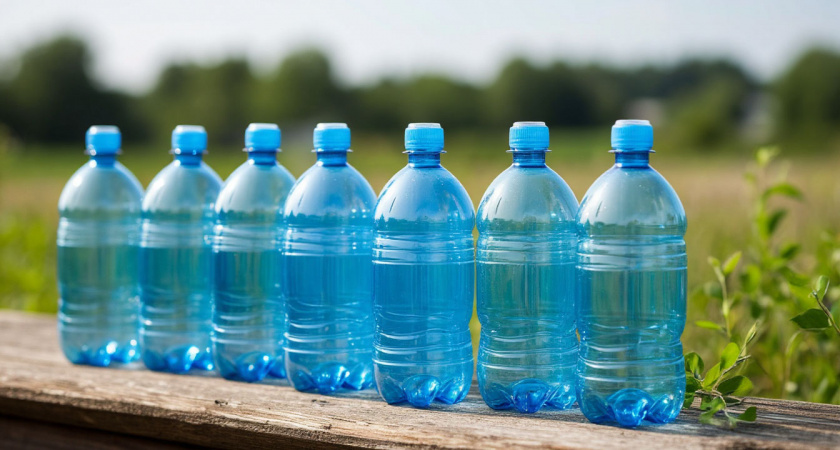 Делаю простейшее приспособление из 2 бутылок — и растения сами поливаются целый месяц