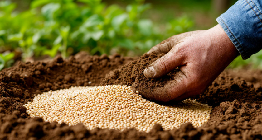 Миска крупы вместо целой тачки навоза: бросаем по всему участку - в мае земля приятнее шелка