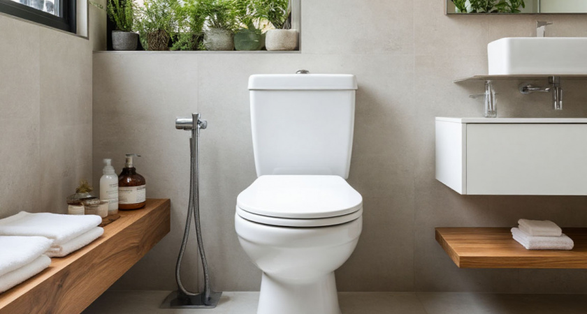 Дно унитаза отмыла на раз — даже ершик не трогала: заливаем и смываем — налет уползает в трубу