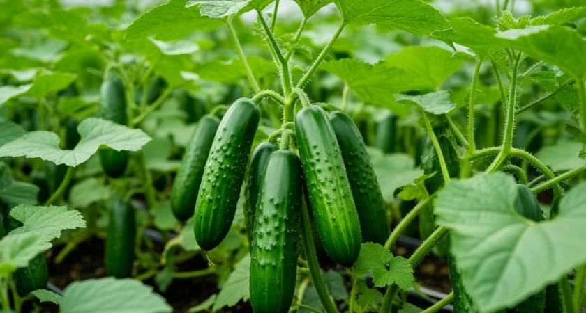 Сажаю огурцы «елочкой», как тетка научила: занимают мало места, собирать одно удовольствие