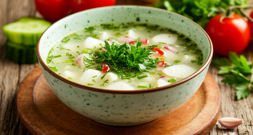 Окрошка по-царски, такую мало кто готовит. Все лето едим только так и никак по-другому