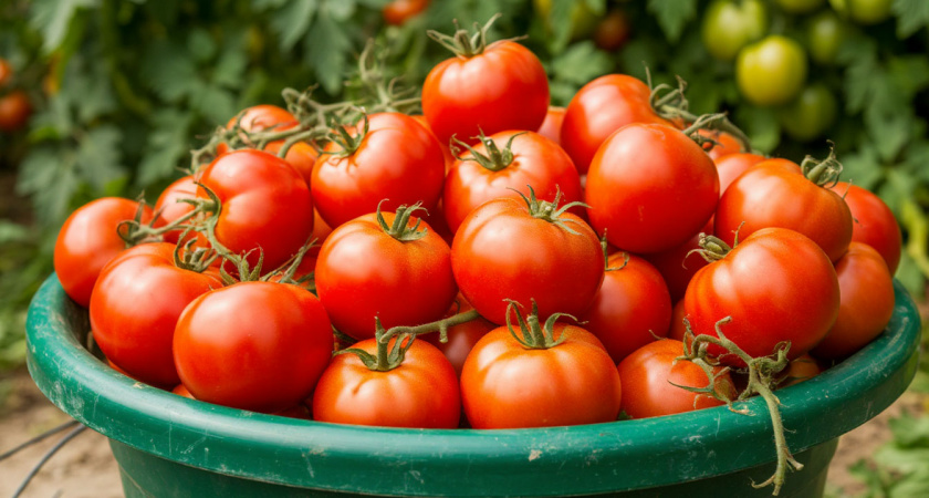 Вспомнил бабушкин способ полива томатов в засуху. Исключил 5 промахов и получил сочные спелые плоды