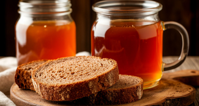 Русский квас - домашний рецепт на черном хлебе с изюмом, который освежит летом