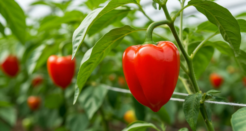 Перец в июле: 3 подкормки на толстостенность, плоды тяжелые, мясистые, сочные - и в руке не умещается