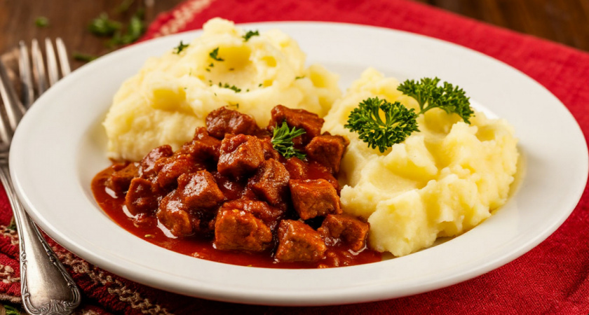 Подливку с мясом, готовлю по рецепту из советской столовой: меняю гарнир - каждый раз новый ужин или обед