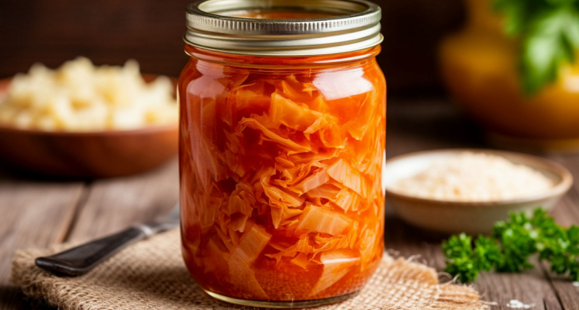 Муж сказал, чтоб готовила только так. Тушеная капуста в банке. Получается намного сочнее и вкуснее, чем на сковороде