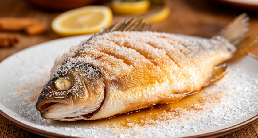 Что будет, если перед жаркой натереть рыбу сахаром?
