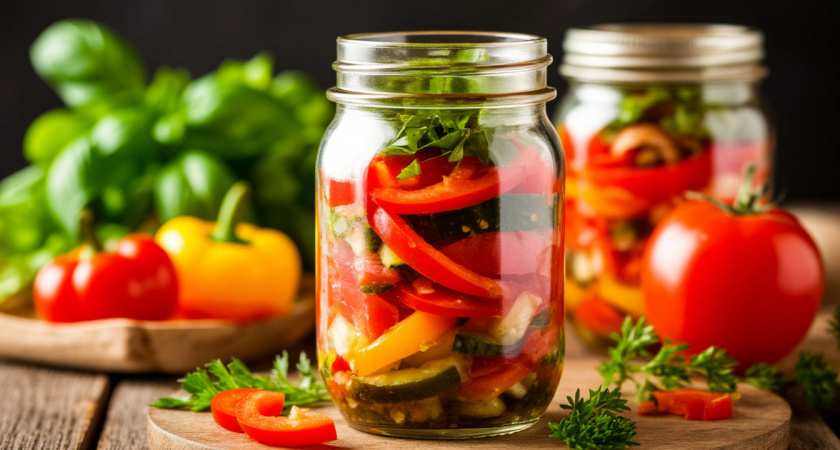 Всегда закатываю по 20 банок легкого салата – уже в январе достаю из подвала последнюю баночку