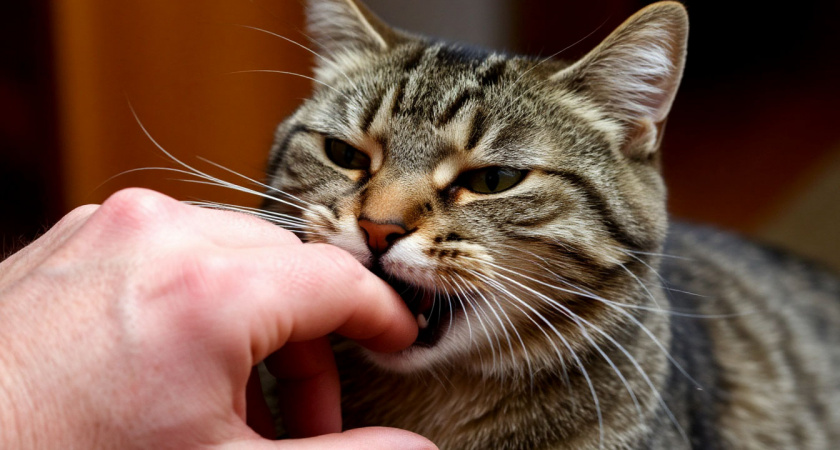 Почему кошка кусается?