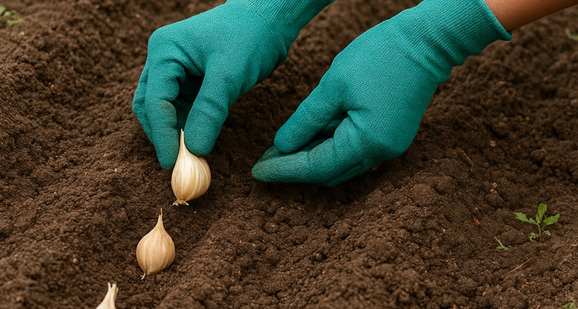 Хотите крупный чеснок, размером с апельсин? Вот что нужно положить в лунку