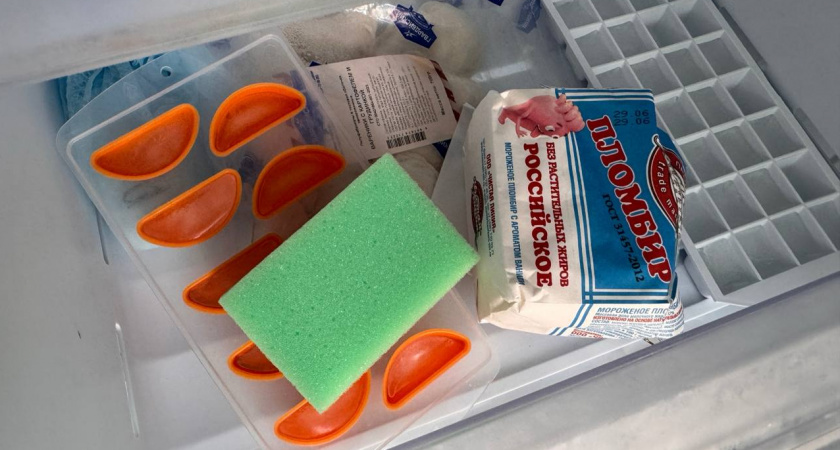 Положила кухонную губку в морозилку, теперь делаю так постоянно - годный лайфхак для всех хозяек