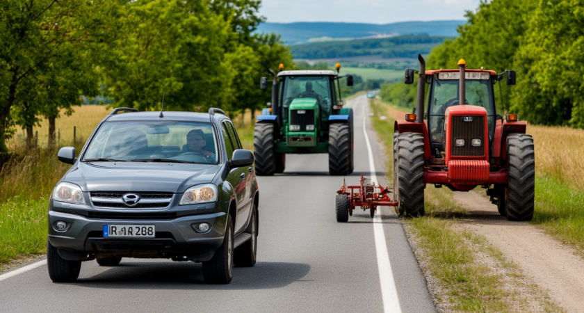 Можно ли обогнать трактор через сплошную, если он едет медленнее 30 км/ч