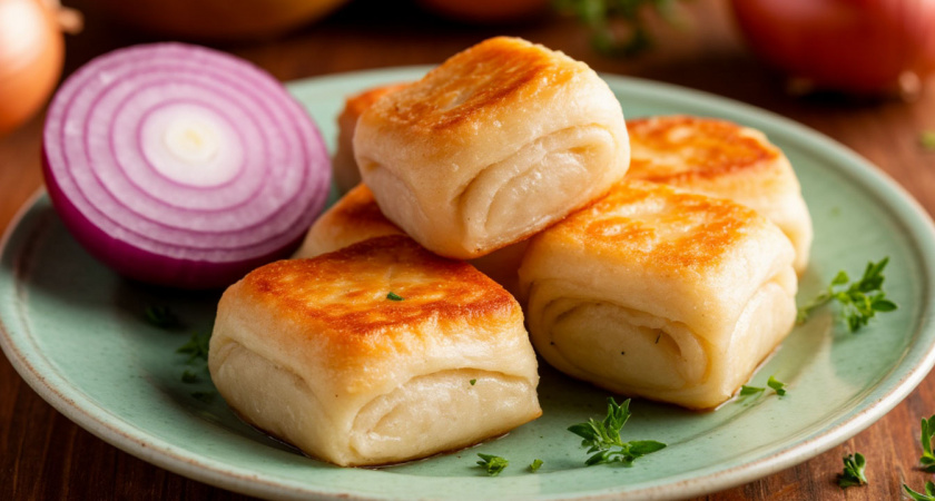 Готовлю обалденные луковые подушечки с хитростью: много хруста, почти нет масла