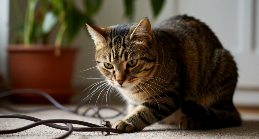 Почему кошка грызет провода и как отучить ее от этой вредной привычки