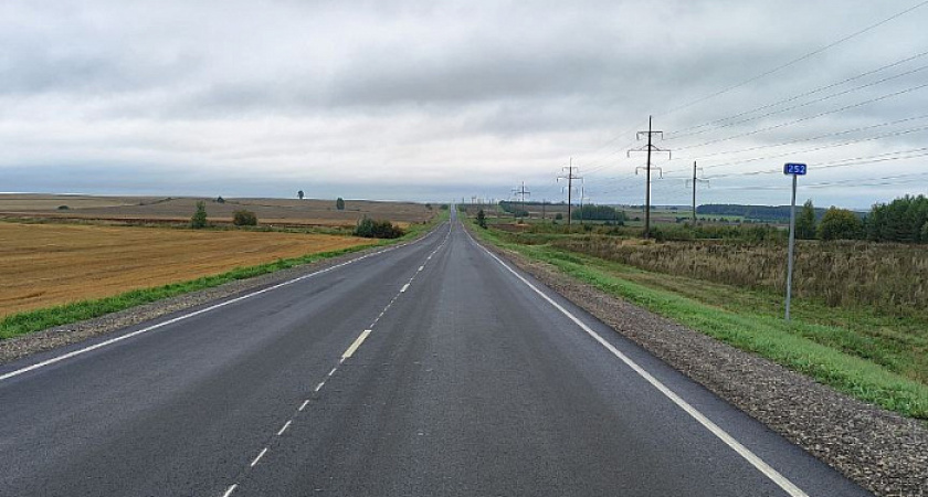 В Кировской области сделали ремонт трассы Киров - Малмыж - Вятские Поляны