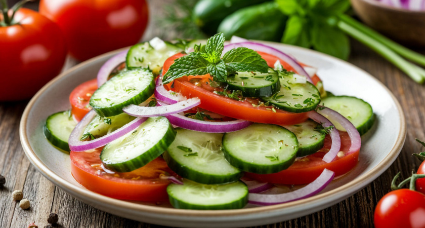 Простой салат из огурцов и лука, который вас удивит. Всё дело в секретной заправке