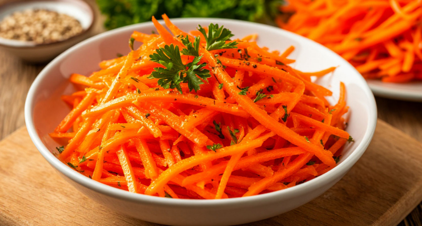 Не по-корейски, а ещё вкуснее: простейший салат из свежей моркови