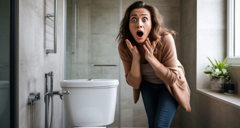 Дно унитаза отмыла на раз — даже ершик не трогала: заливаем и смываем — налет сам уползает в трубу