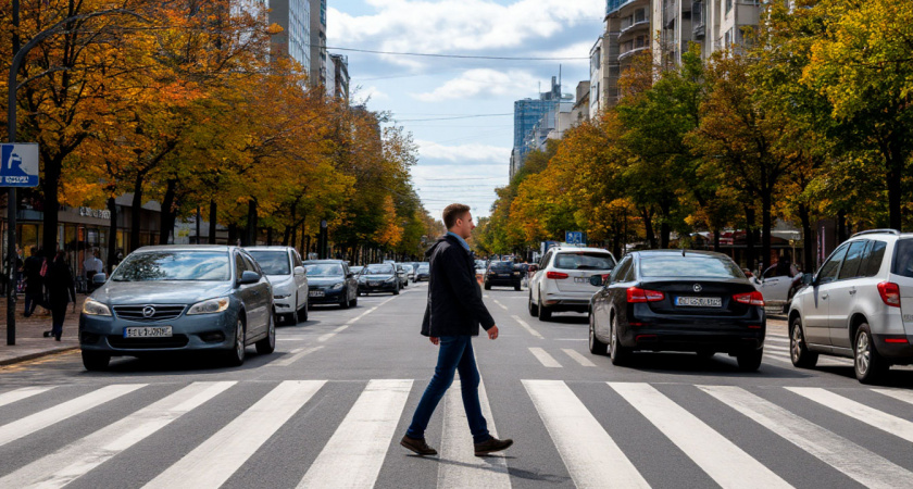 Пешеход не успел полностью перейти дорогу: ждать или ехать сразу - запомните раз и навсегда