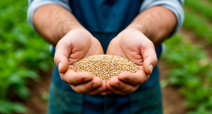 Раскидываю 1 пачку копеечной крупы по грядкам - земля как чернозём. Дорогой навоз больше не нужен