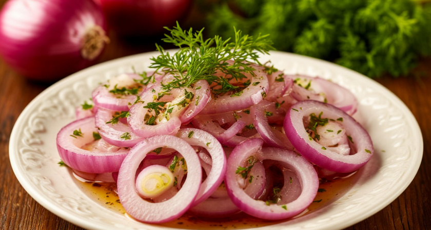 Лук, уксус, сметана: простецкая закуска, которую съедают быстрее, чем готовят - рецепт на 5 минут