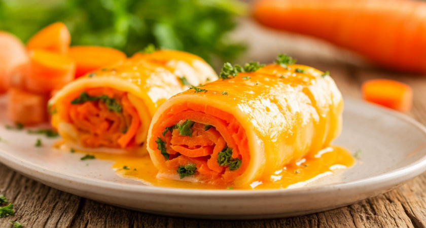 Проще не бывает: пробиваю корейскую морковь блендером и заворачиваю в сыр. Гости умоляют дать рецепт
