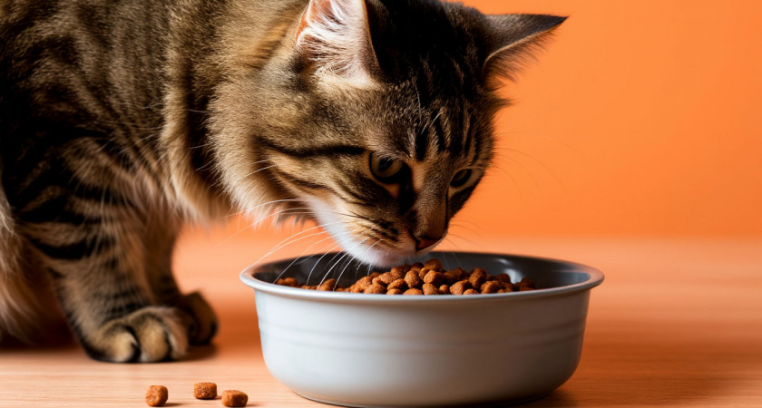 Ветеринар объяснил, почему кошка оставляет кусочки корма в миске, съедая только желе