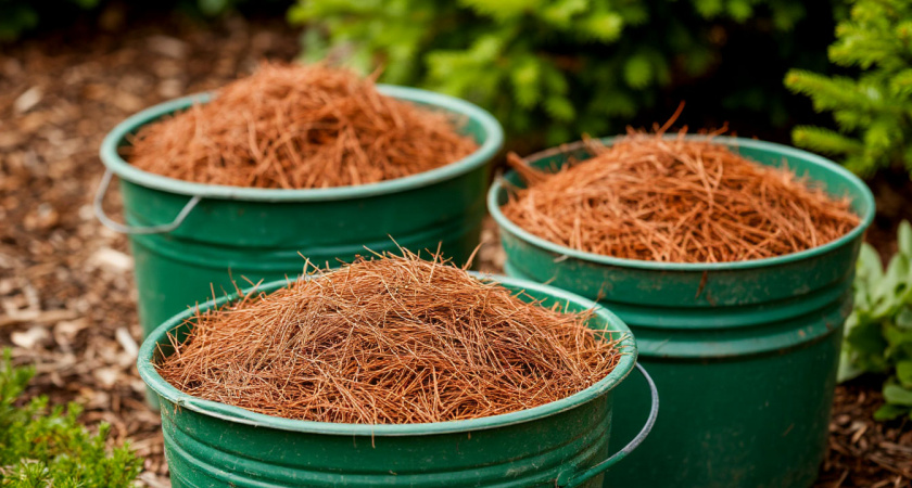 Насыпал в огороде сосновую хвою против вредителей в октябре. Через год участок стал чище в 2 раза