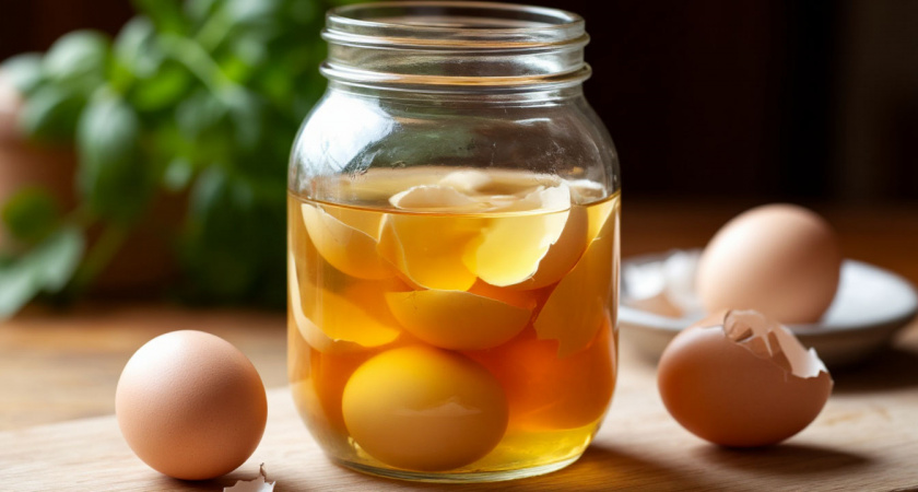 Замачиваю яичную скорлупу в уксусе на 48 часов и радуюсь результату: почва рыхлая, мягкая как пух. Никаких покупных удобрений не надо