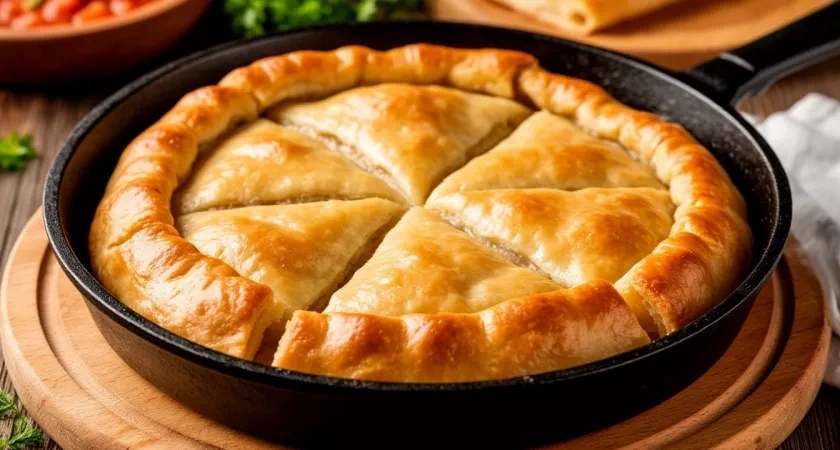 Не успеваю готовить, все съедается за секунды: ароматный осетинский пирог на сковороде за 10 минут — вкуснейший завтрак для всей семьи