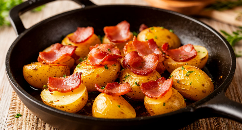 Два простых и сытных рецепта картофеля с салом, которые становятся главным блюдом на столе