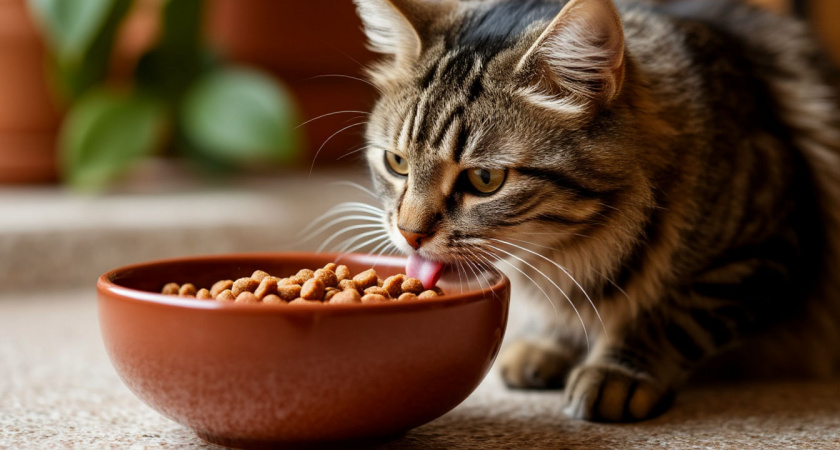  Ветеринар объяснил, почему кошка оставляет кусочки корма в миске, съедая только желе