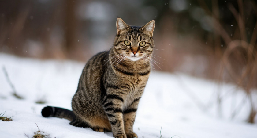 Холодно ли кошкам зимой на улице и как они переносят холод?