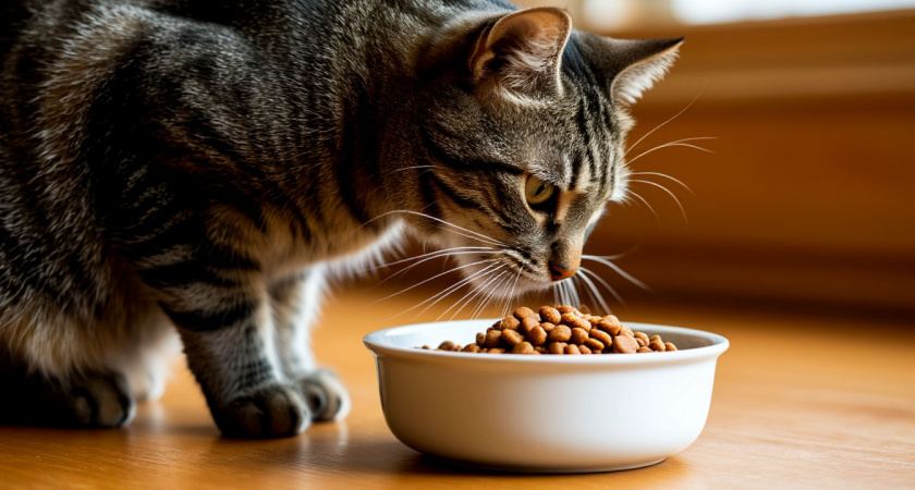 Ветеринар объяснил, почему кошка оставляет кусочки корма в миске, съедая только желе