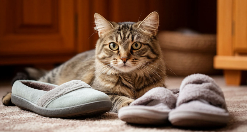 Ваша кошка справила малую нужду в тапок? Разбираемся, что она хочет этим сказать