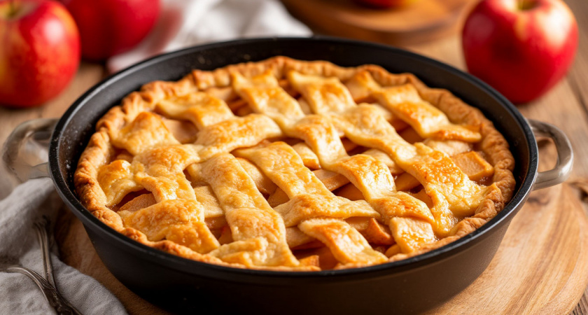 Когда нужна выпечка «здесь и сейчас»: этот яблочный пирог на сковороде готовится 20 минут - он мягкий, сочный и вкуснее шарлотки