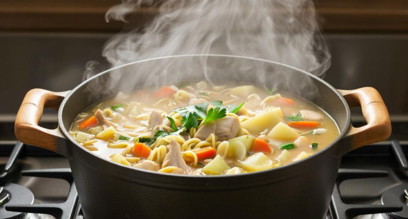 Варю куриный суп "Рыжик" из моего детства: вермишель не разбухает и суп может долго стоять в холодильнике