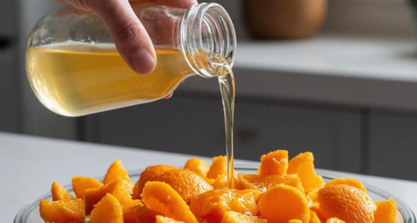 Мандариновые корки заливаю уксусом — и всю зиму не нарадуюсь своей находчивости: шикарный лайфхак для хозяек