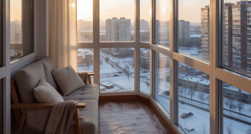 Утеплил балкон за копейки: зимой теперь +23° без тёплого пола - как повторить