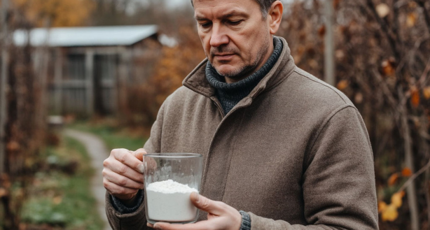 Стакан муки вместо 15 килограмм навоза. Можно раскидать даже по снегу: весной не узнаете свой участок