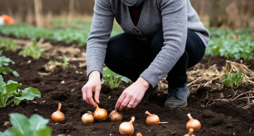 Высаживаю севок под зиму и всегда с отличным урожаем лука на следующий год: раскрываю секреты посадки