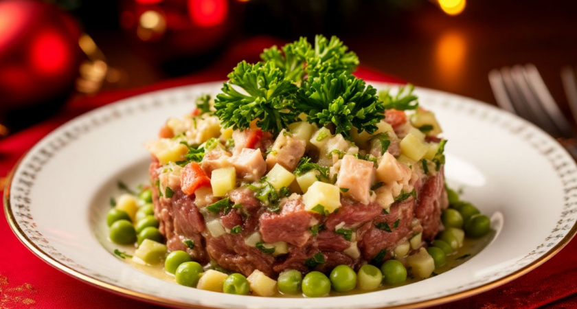 Чудесный салат на новогодний стол - королевский "Оливье". Огненная Лошадка будет в восторге 