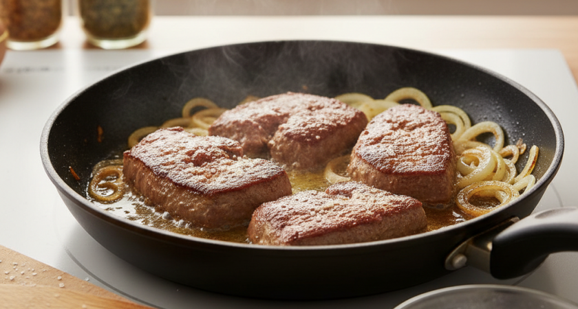 Первый закон жареной печенки и еще 2 премудрости: получается сочная, нежная как масло - едят даже дети