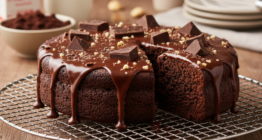 Просто смешиваю печенье с молоком и отправляю в духовку - на выходе получаю великолепный шоколадный торт