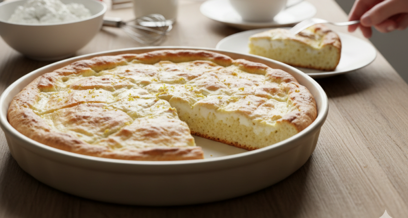 Смешиваю стакан кефира и творог: на выходе полую нежнейший пирог - кухня чистая, даже миксер не понадобится