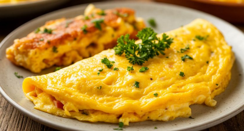 Дутый омлет из 1 яйца: получается такой пышный, что хватит на семью из 4-х человек