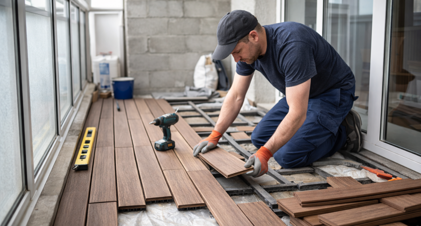 Балкон без плитки и линолеума: 3 дешевых напольных решения, которые выглядят как в дизайнерских проектах