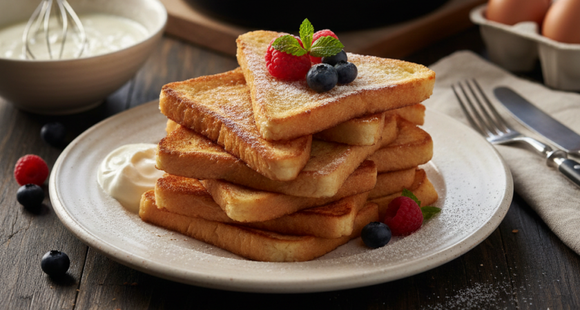 Гренки на сковороде: вместо молока в яйца добавляю другой продукт - получается интересный вкус