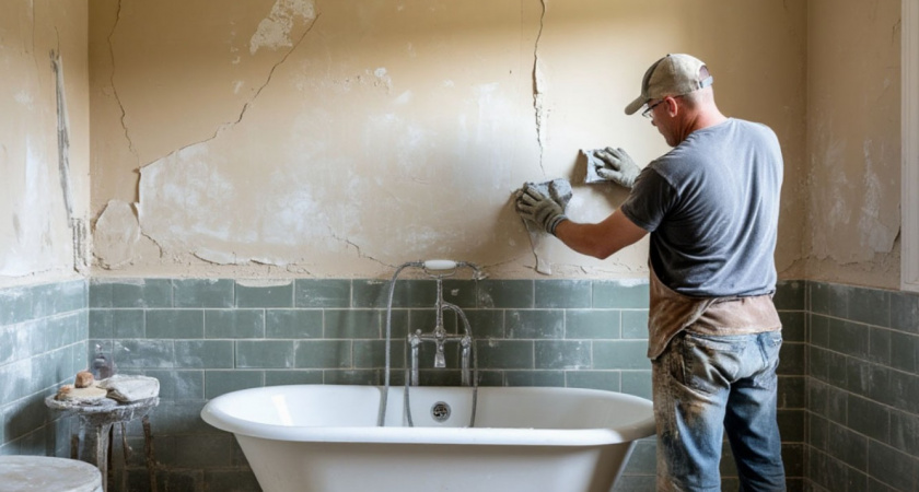 Обычная штукатурка не спасет - нашел материал, после которого плесень в дом не возвращается. Жаль, что поздно понял