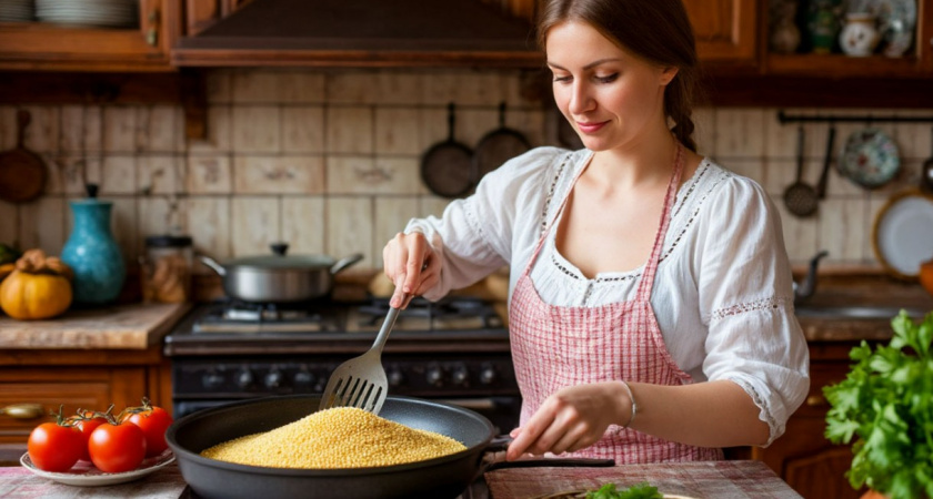 3 правильных действия - и пшенка получится рассыпчатой и "пуховой". Вкус невероятный - всегда так готовлю 
